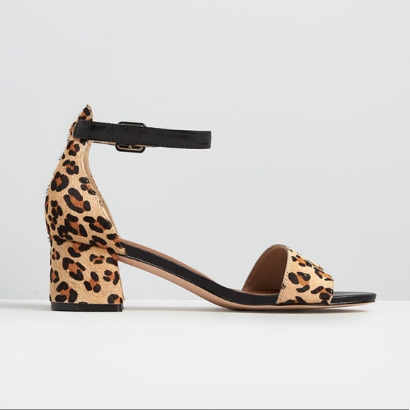 Leopard Print Classic 2 Strap Chunky Heel Sandal - Picture 2 of 5
